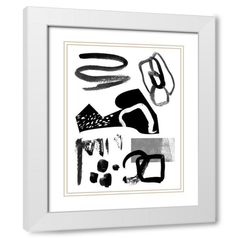 Memory Impressions VI White Modern Wood Framed Art Print with Double Matting by Wang, Melissa