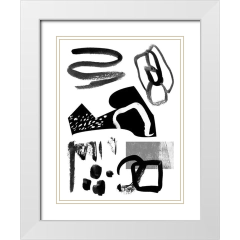Memory Impressions VI White Modern Wood Framed Art Print with Double Matting by Wang, Melissa