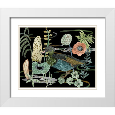 Duck in River II White Modern Wood Framed Art Print with Double Matting by Wang, Melissa