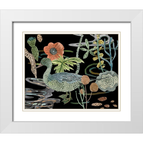 Duck in River IV White Modern Wood Framed Art Print with Double Matting by Wang, Melissa