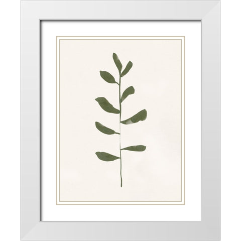 Minimal Sprig I White Modern Wood Framed Art Print with Double Matting by Barnes, Victoria