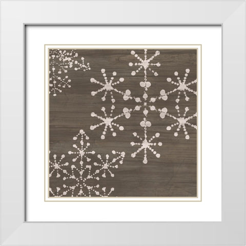 Aspen Snowflake I White Modern Wood Framed Art Print with Double Matting by Vess, June Erica