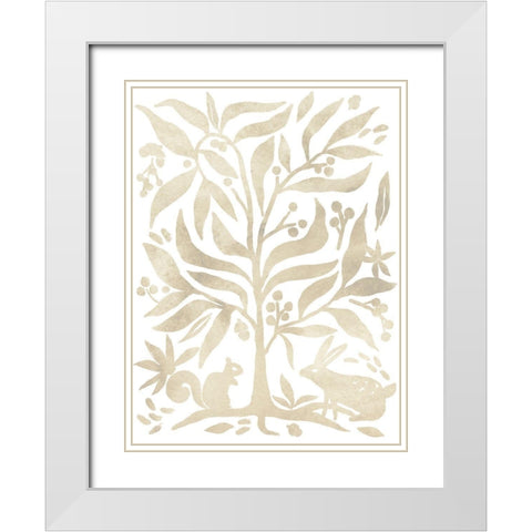 Parchment Block Print I White Modern Wood Framed Art Print with Double Matting by Vess, June Erica