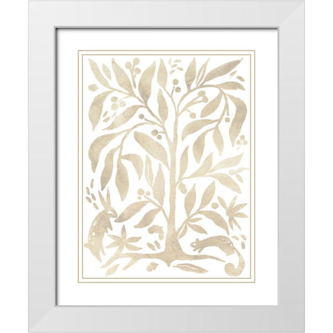 Parchment Block Print II White Modern Wood Framed Art Print with Double Matting by Vess, June Erica