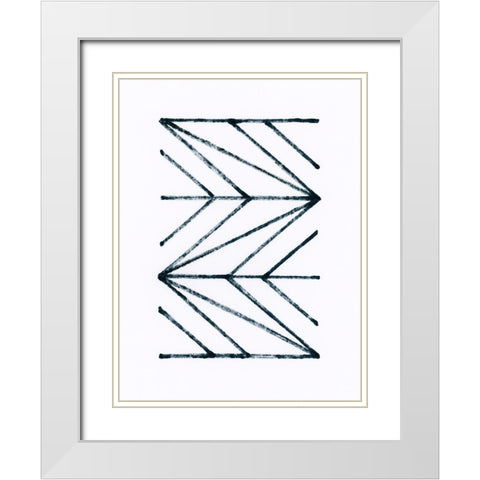 Geometric Meditation IV White Modern Wood Framed Art Print with Double Matting by Vess, June Erica