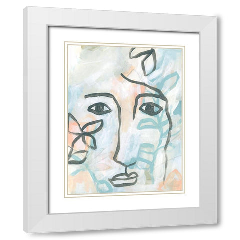 Fresco Gaze II White Modern Wood Framed Art Print with Double Matting by Vess, June Erica