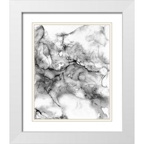 Neutral Marble White Modern Wood Framed Art Print with Double Matting by Curinga, Kim