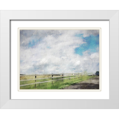 Pasture Fence White Modern Wood Framed Art Print with Double Matting by Curinga, Kim