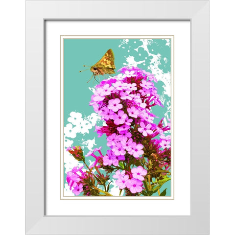 Skipper On Flox White Modern Wood Framed Art Print with Double Matting by Evelia Designs