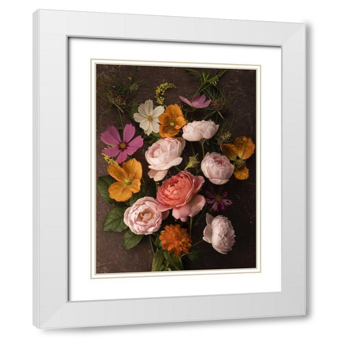 A Pocket Full of Posies White Modern Wood Framed Art Print with Double Matting by McLean, Leah
