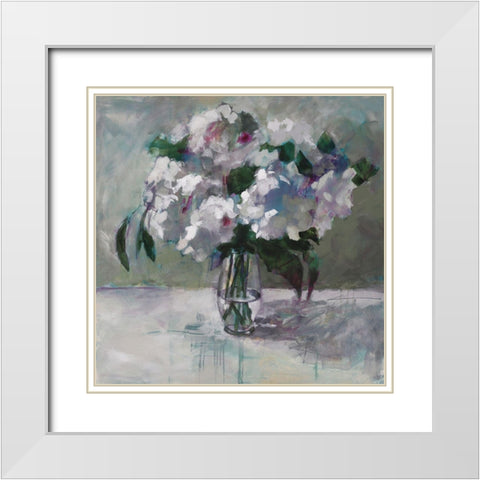 Serenity Arrangement White Modern Wood Framed Art Print with Double Matting by Riger, Sue
