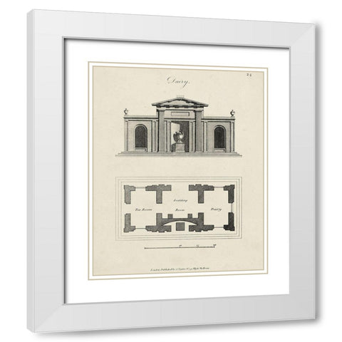 Garden Pavilion V White Modern Wood Framed Art Print with Double Matting by Vision Studio