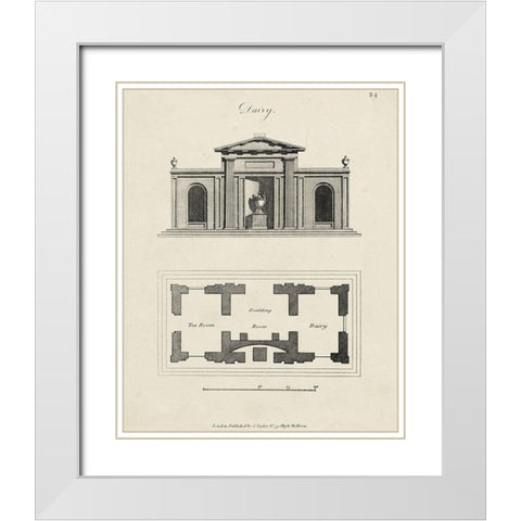 Garden Pavilion V White Modern Wood Framed Art Print with Double Matting by Vision Studio