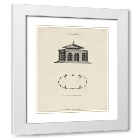 Garden Pavilion VII White Modern Wood Framed Art Print with Double Matting by Vision Studio