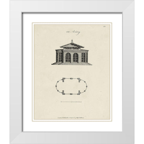 Garden Pavilion VII White Modern Wood Framed Art Print with Double Matting by Vision Studio