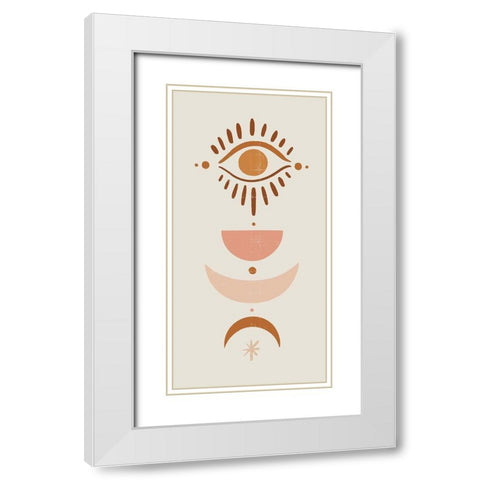 Mystic Symbols I White Modern Wood Framed Art Print with Double Matting by Barnes, Victoria