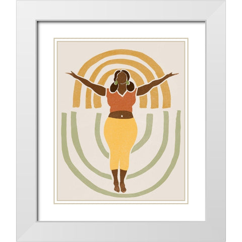 Om Together III White Modern Wood Framed Art Print with Double Matting by Vess, June Erica