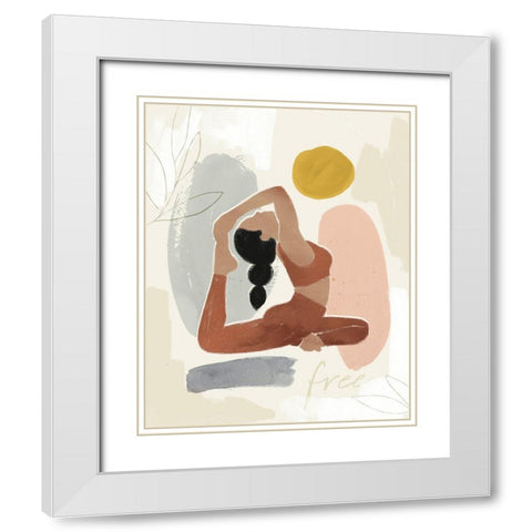 Yoga Practice I White Modern Wood Framed Art Print with Double Matting by Barnes, Victoria