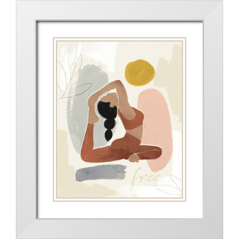 Yoga Practice I White Modern Wood Framed Art Print with Double Matting by Barnes, Victoria