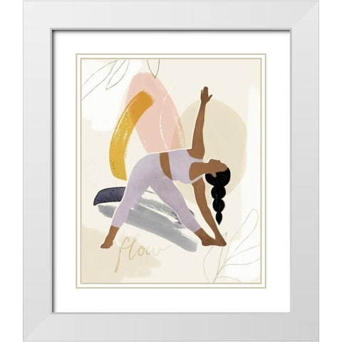 Yoga Practice IV White Modern Wood Framed Art Print with Double Matting by Barnes, Victoria