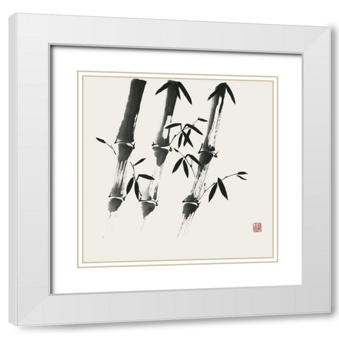 Bamboo Collection I White Modern Wood Framed Art Print with Double Matting by Rae, Nan