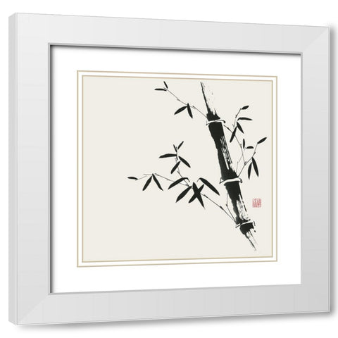 Bamboo Collection II White Modern Wood Framed Art Print with Double Matting by Rae, Nan