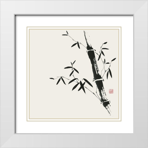 Bamboo Collection II White Modern Wood Framed Art Print with Double Matting by Rae, Nan