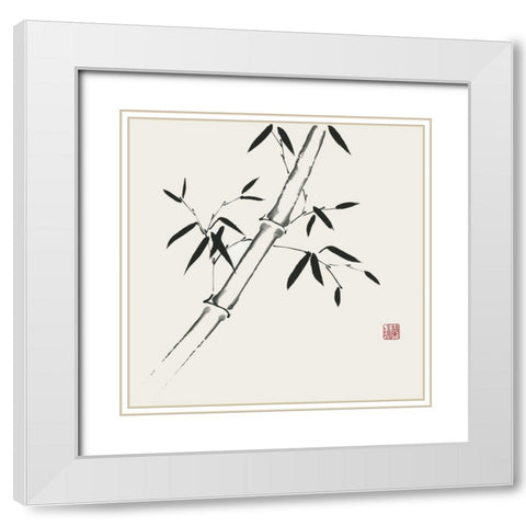 Bamboo Collection III White Modern Wood Framed Art Print with Double Matting by Rae, Nan