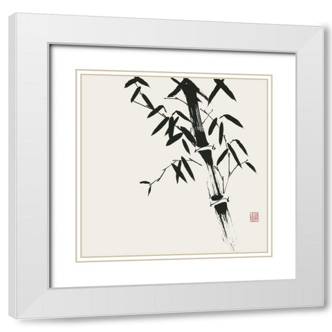 Bamboo Collection VIII White Modern Wood Framed Art Print with Double Matting by Rae, Nan