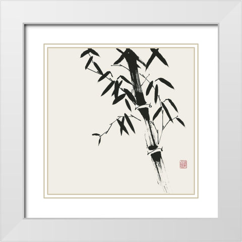 Bamboo Collection VIII White Modern Wood Framed Art Print with Double Matting by Rae, Nan