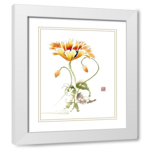 Following White Modern Wood Framed Art Print with Double Matting by Rae, Nan
