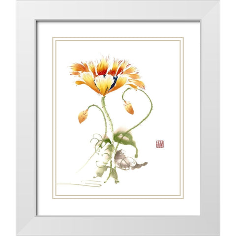 Following White Modern Wood Framed Art Print with Double Matting by Rae, Nan