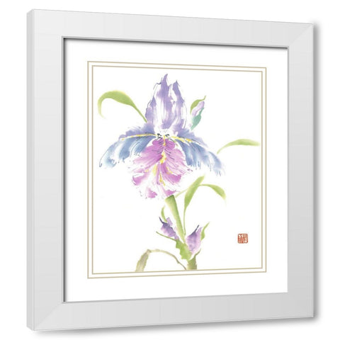 Natures Grace White Modern Wood Framed Art Print with Double Matting by Rae, Nan