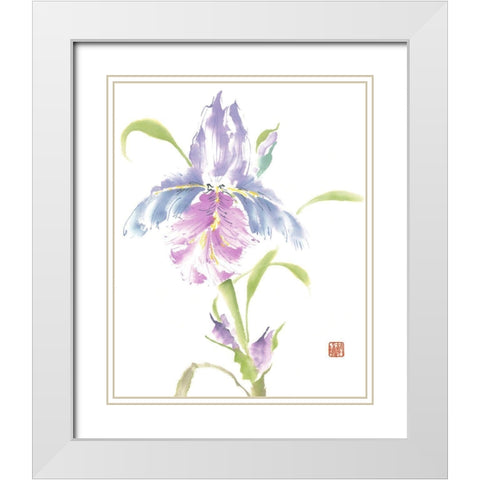 Natures Grace White Modern Wood Framed Art Print with Double Matting by Rae, Nan