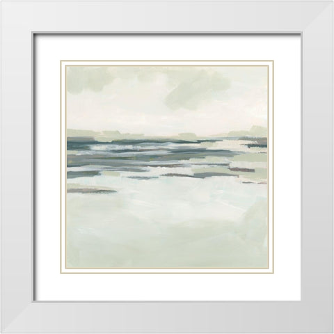 Moss Coastline I White Modern Wood Framed Art Print with Double Matting by Vess, June Erica
