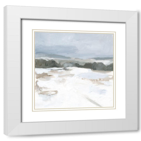 Silver Winter I White Modern Wood Framed Art Print with Double Matting by Barnes, Victoria