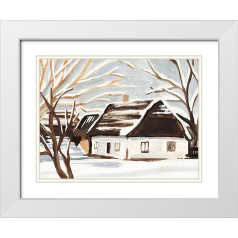 Winter Cottage I White Modern Wood Framed Art Print with Double Matting by Warren, Annie