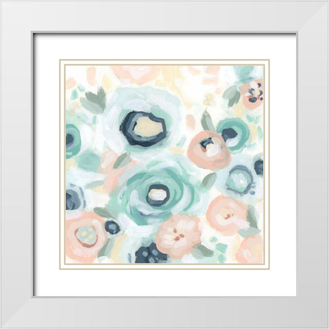 Fiore Field II White Modern Wood Framed Art Print with Double Matting by Vess, June Erica