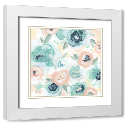Fiore Field III White Modern Wood Framed Art Print with Double Matting by Vess, June Erica