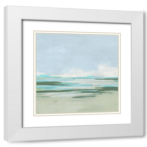 Pale Marsh Coast I White Modern Wood Framed Art Print with Double Matting by Vess, June Erica