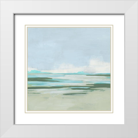 Pale Marsh Coast I White Modern Wood Framed Art Print with Double Matting by Vess, June Erica