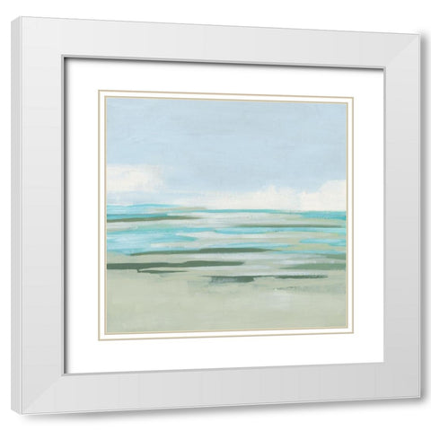 Pale Marsh Coast II White Modern Wood Framed Art Print with Double Matting by Vess, June Erica