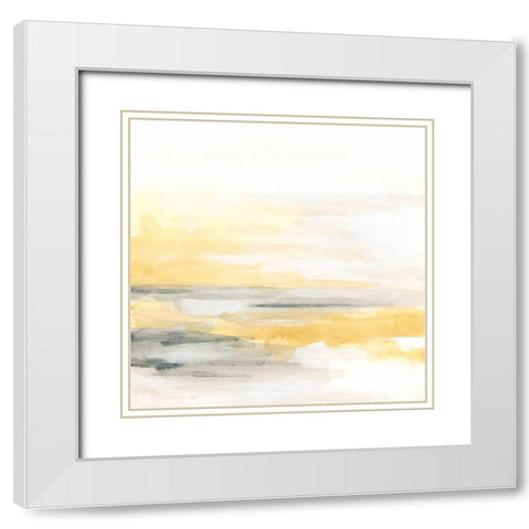 Golden Shores I White Modern Wood Framed Art Print with Double Matting by Vess, June Erica