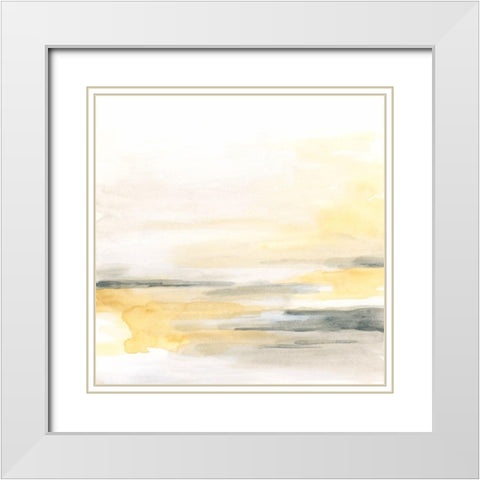 Golden Shores II White Modern Wood Framed Art Print with Double Matting by Vess, June Erica