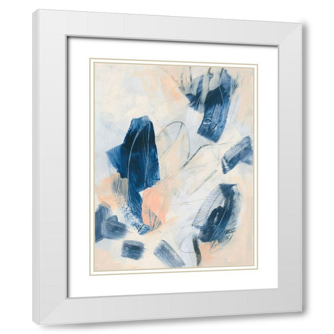 Indigo Tablature I White Modern Wood Framed Art Print with Double Matting by Vess, June Erica