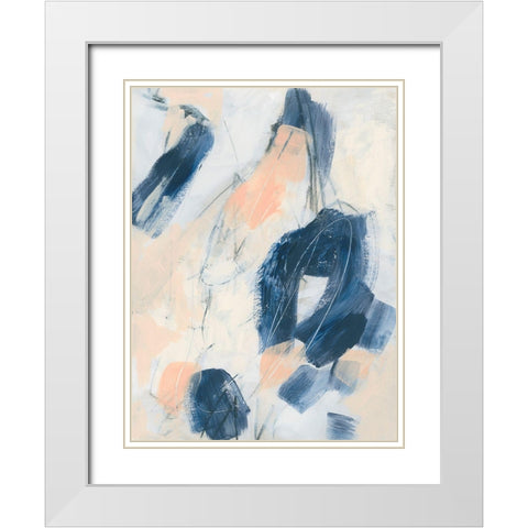 Indigo Tablature II White Modern Wood Framed Art Print with Double Matting by Vess, June Erica