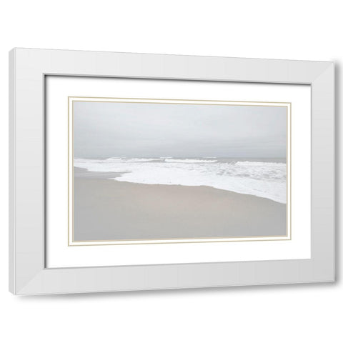 November Beach I White Modern Wood Framed Art Print with Double Matting by Chandler, Sharon