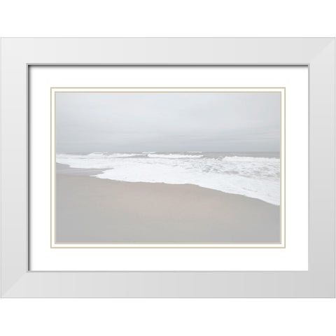 November Beach I White Modern Wood Framed Art Print with Double Matting by Chandler, Sharon