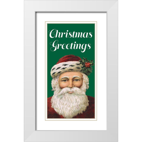 Retro Santa Claus I White Modern Wood Framed Art Print with Double Matting by Longley, Alicia