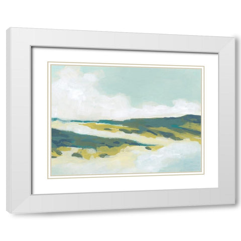 Hillside Swath II White Modern Wood Framed Art Print with Double Matting by Vess, June Erica